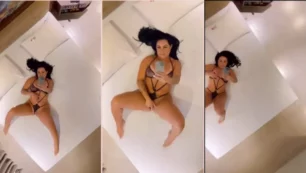 Melissa Pitanga se masturba en la cama del motel, acariciando su zona íntima