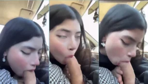 Juliet Yanez follando oralmente caliente en un auto en movimiento