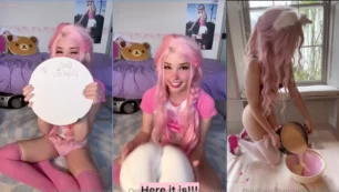 Belle Delphine crea un molde de su zona íntima en un vídeo de Onlyfans