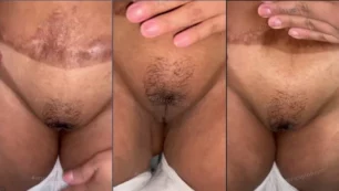 Erica Pinheiro mostrando su coño lleno de libido y con pelo, toda excitada