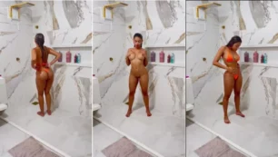 Famosa y atractiva morena ha Leaked vídeo dándose una ducha sin ropa