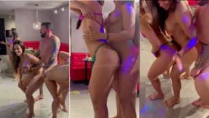 Fiesta con tres mujeres calientes en el motel con Casal Top Bessa