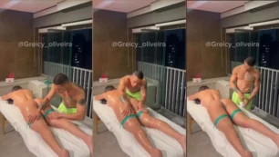 Greicy Oliveira excitándose durante un masaje con un travieso