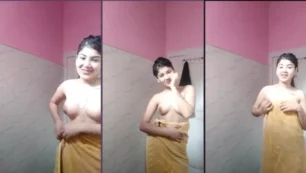 Joven sin experiencia apareció en internet enseñando las tetas antes de ducharse