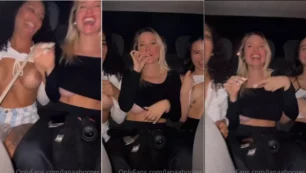 Lana Borges, bajo los efectos del alcohol, junto a sus amigas, exhibiendo sus atributos al conductor del servicio de transporte privado