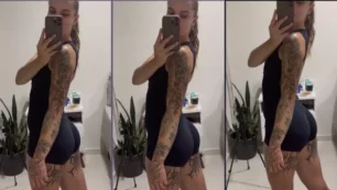 Malu De Verdade fue captada grabándose la parte posterior de su cuerpo mientras vestía ropa de gimnasia y el video terminó apareciendo en internet