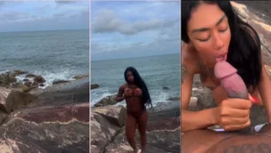 Pocahontas do Rio grabó un video casero haciendo una mamada negra en la playa