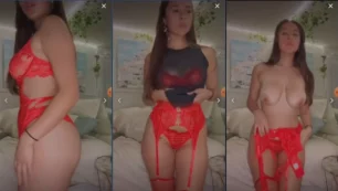 Sophie Rain muestra un sensual striptease en un video filtrado de OnlyFans usando lencería de color rojo