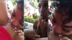 Dos mujeres latinas disfrutando del sexo oral entre ellas en un video para adultos