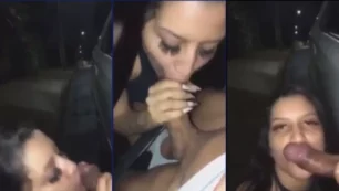 Mamada haciendo un oral en la pluma en la acera, justo al lado del auto